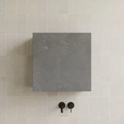 Pensile cubo sospeso bagno 55x50h cm 1 anta reversibile antracite Sunset
