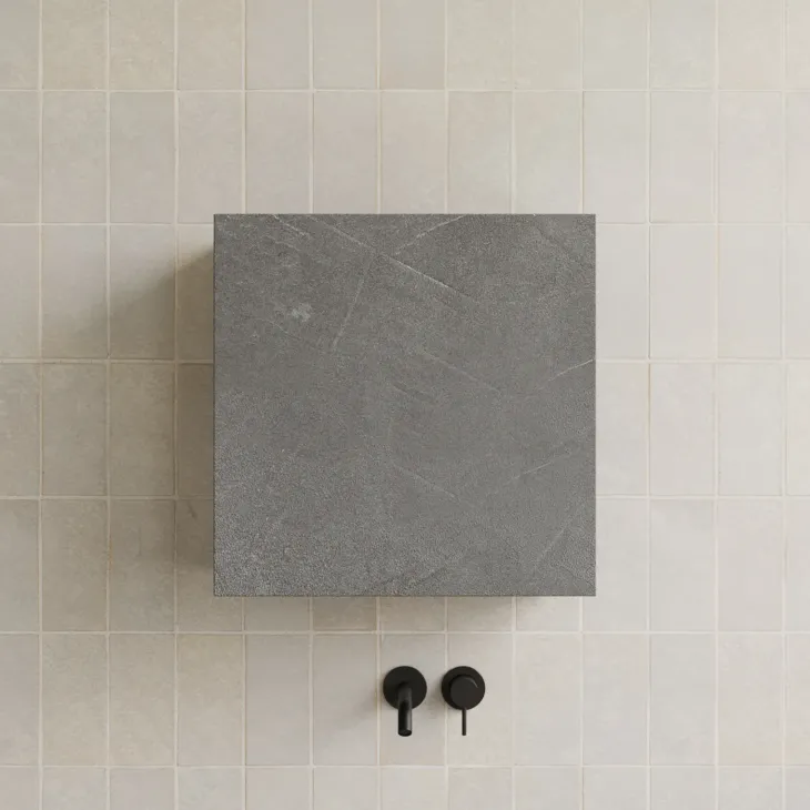 Pensile cubo sospeso bagno 55x50h cm 1 anta reversibile antracite Sunset