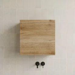 Pensile cubo sospeso bagno 55x50h cm 1 anta reversibile rovere chiaro Sunset