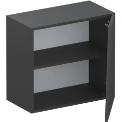 Pensile cubo sospeso 55x50cm 1 anta taglio obliquo reversibile ossido nero Sunset
