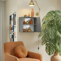 Pensile cubo sospeso 55x50cm 1 anta taglio obliquo reversibile antracite Sunset