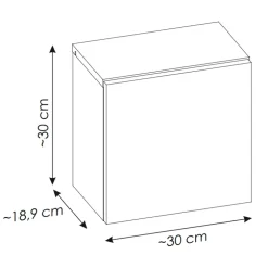Pensile cubo sospeso 30x30h cm 1 anta reversibile Corallo