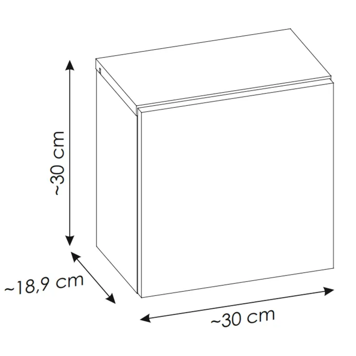 Pensile cubo sospeso 30x30h cm 1 anta reversibile Corallo