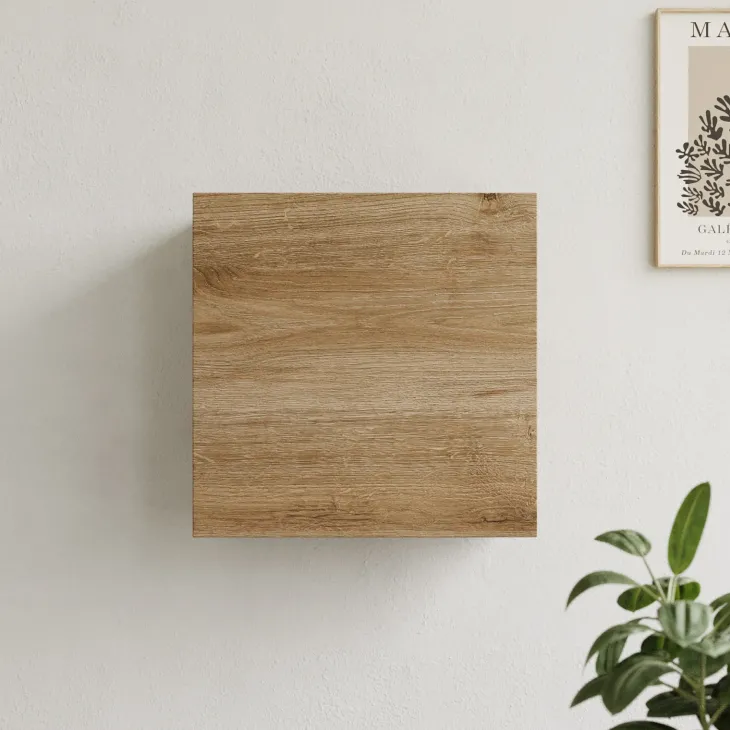 Pensile cubo sospeso 55x50h cm 1 anta reversibile rovere chiaro Sunset