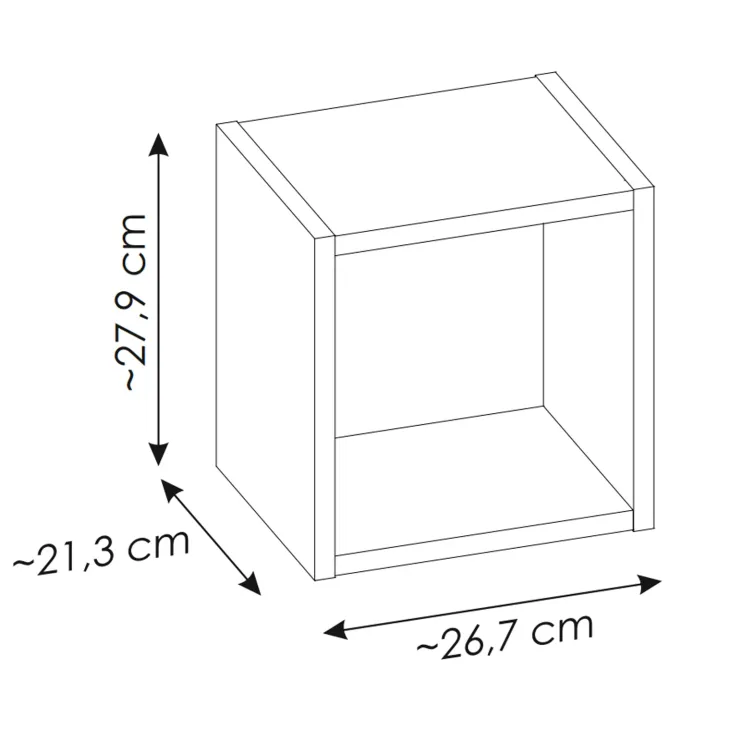 Pensile cubo 27x28h cm nero Corallo