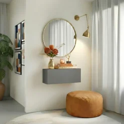 Pensile da parete orizzontale 69x29h cm 1 anta reversibile grigio scuro Sunset