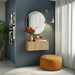 Pensile da parete orizzontale 69x29h cm 1 anta reversibile rovere chiaro Sunset