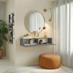 Pensile orizzontale 138x29h cm 1 anta reversibile grigio scuro Sunset