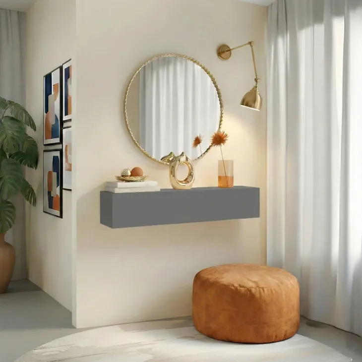 Pensile orizzontale 138x29h cm 1 anta reversibile grigio scuro Sunset