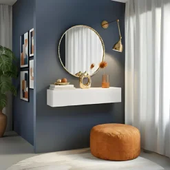 Pensile orizzontale 138x29h cm 1 anta reversibile bianco lucido Sunset