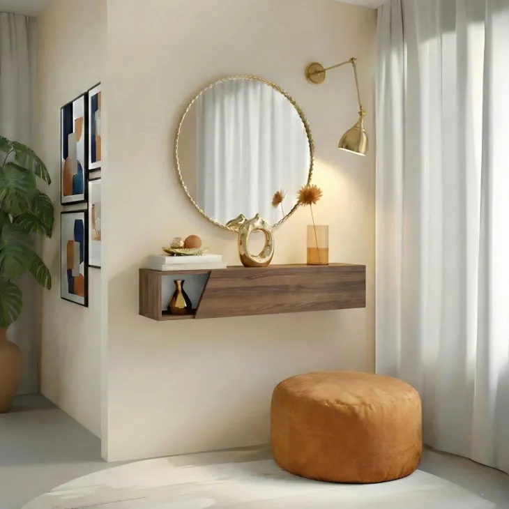 Pensile orizzontale 138x29h cm 1 anta taglio obliquo reversibile rovere scuro Sunset