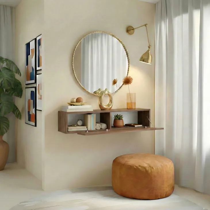 Pensile orizzontale 138x29h cm 1 anta taglio obliquo reversibile rovere scuro Sunset