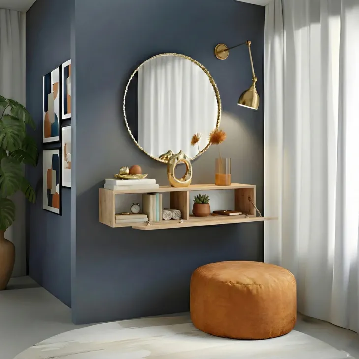 Pensile orizzontale 138x29h cm 1 anta taglio obliquo reversibile rovere chiaro Sunset