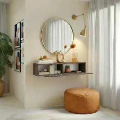 Pensile orizzontale 138x29h cm 1 anta taglio obliquo reversibile marrone scuro Sunset