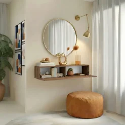 Pensile orizzontale 138x29h cm 1 anta reversibile rovere scuro Sunset