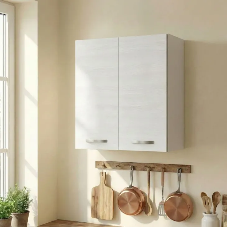 Pensile scolapiatti 60x72h cm 2 ante bianco frassinato Talise