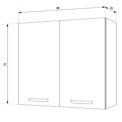 Pensile scolapiatti 80x72h cm 2 ante rovere olmo Talise