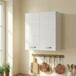 Pensile sospeso cucina 60x72h cm 2 ante bianco frassinato Talise