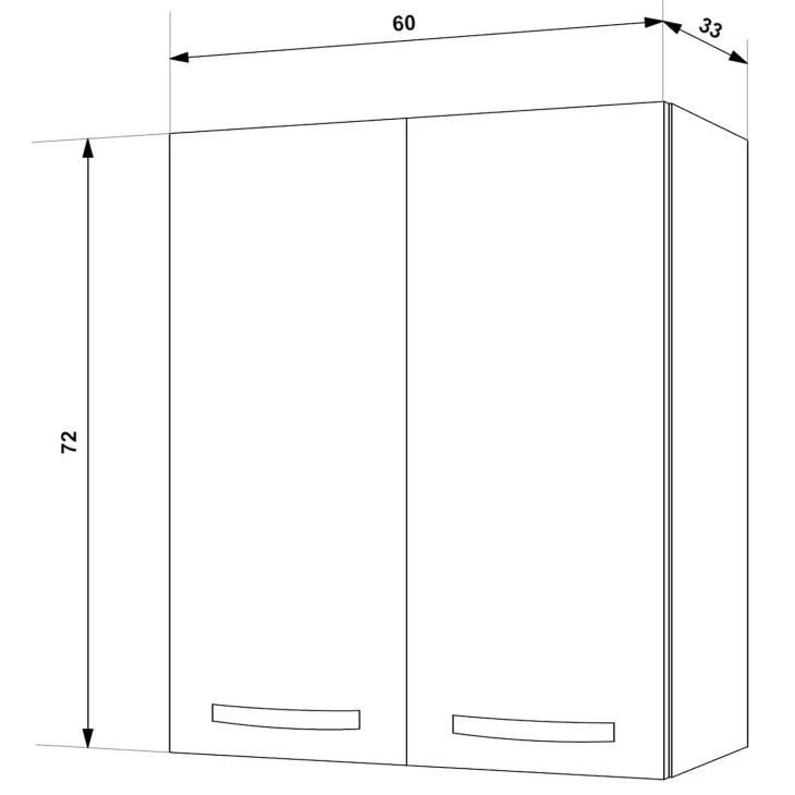 Pensile sospeso cucina 60x72h cm 2 ante rovere olmo Talise