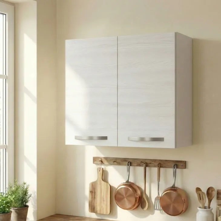 Pensile sospeso cucina 80x72h cm 2 ante bianco frassinato Talise