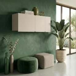 Pensile sospeso 120x37h cm 3 ante beige cashmere Linfa
