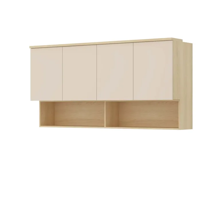 Pensile sospeso 168x83h cm 4 ante reversibili beige cashmere rovere Elvira
