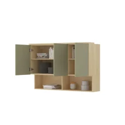 Pensile sospeso 126x83h cm 3 ante reversibili verde salvia rovere Elvira