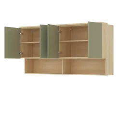 Pensile sospeso 168x83h cm 4 ante reversibili verde salvia rovere Elvira