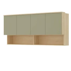 Pensile sospeso 186x83h cm 4 ante reversibili verde salvia rovere Elvira