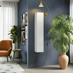 Pensile verticale 29x138h cm 1 anta reversibile moderno bianco lucido Sunset