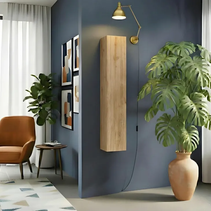 Pensile verticale 29x138h cm 1 anta reversibile moderno rovere chiaro Sunset