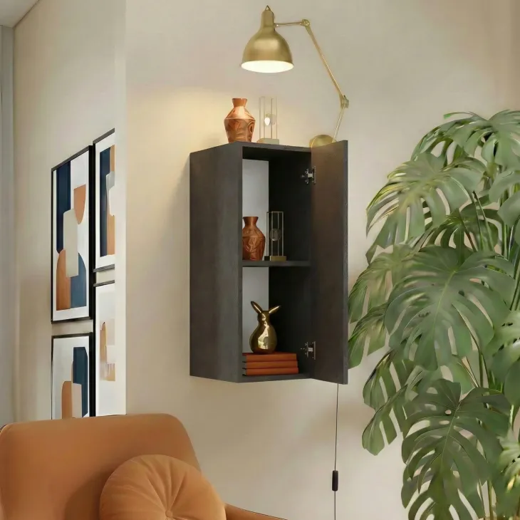 Pensile verticale 29x69h cm 1 anta reversibile ossido nero Sunset