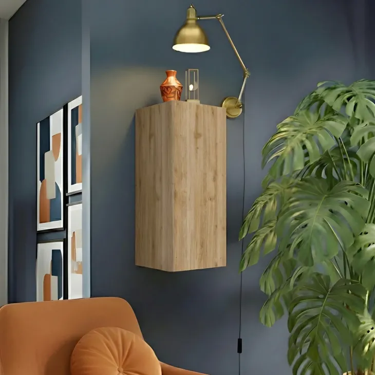 Pensile verticale 29x69h cm 1 anta reversibile rovere chiaro Sunset