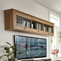 Pensile 156x50h cm 3 ante soggiorno rovere scuro Lucca