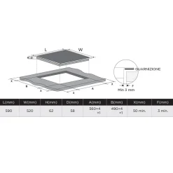 Piano cottura induzione 4 zone 60cm Master Kitchen