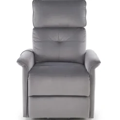 Poltrona alzapersona reclinabile elettrica massaggiante con USB in velluto grigio Nyx