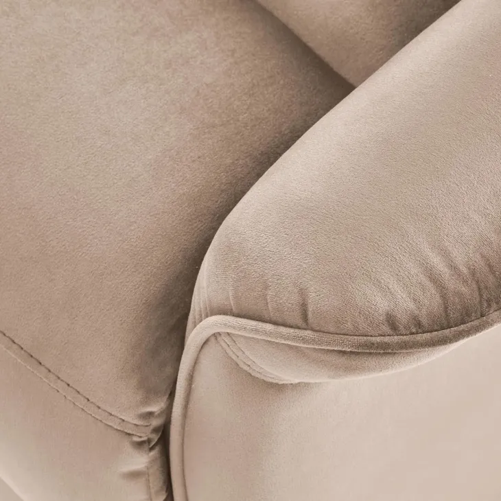 Poltrona alzapersona reclinabile elettrica massaggiante con USB in velluto beige Nyx