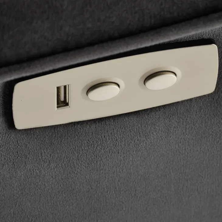 Poltrona alzapersona reclinabile elettrica massaggiante con USB in velluto nero Nyx