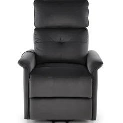 Poltrona alzapersona reclinabile elettrica massaggiante con USB in velluto nero Nyx