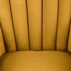 Poltrona classica relax imbottita in velluto senape Mazia