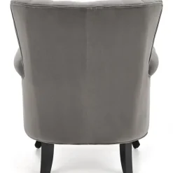 Poltrona classica relax imbottita in velluto grigio Mazia