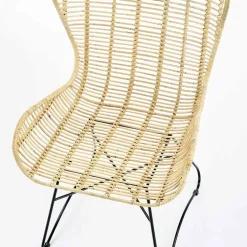 Poltrona da esterno in rattan beige nero Livia