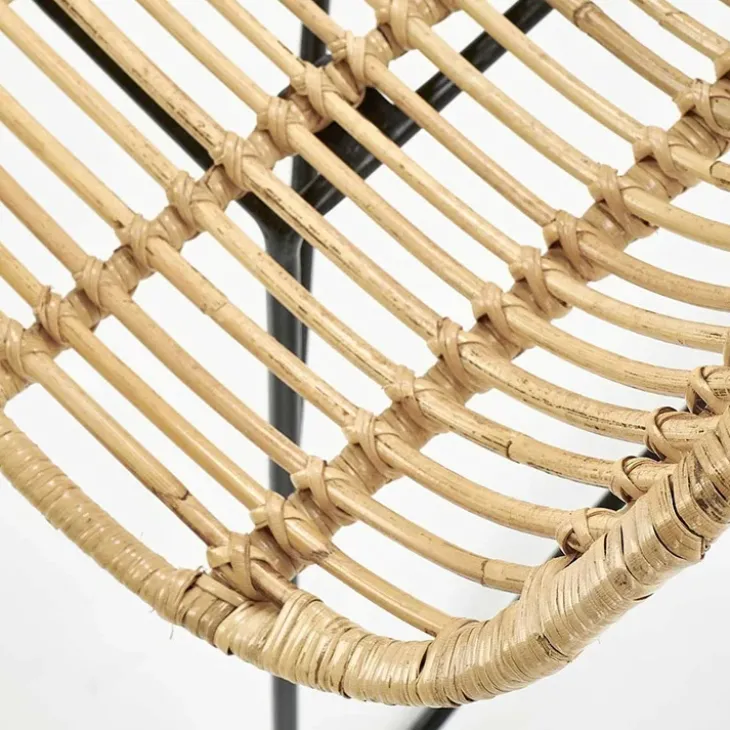 Poltrona da esterno in rattan beige nero Livia