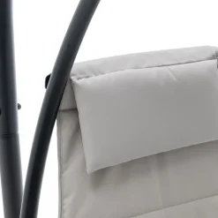 Poltrona da giardino a dondolo sospesa 103x212h cm nero grigio Onda