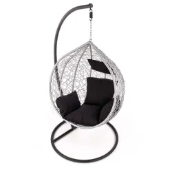 Poltrona da giardino a dondolo sospesa rattan grigio Seychelles