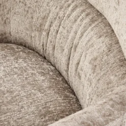Poltrona design girevole imbottita in tessuto beige Mappy