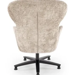 Poltrona design girevole imbottita in tessuto beige Mappy