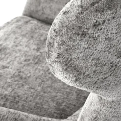Poltrona design girevole imbottita in tessuto grigio Mappy