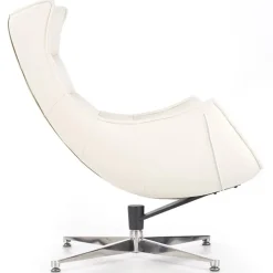 Poltrona design in ecopelle imbottita bianco Isotta