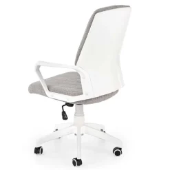 Poltrona design ufficio in tessuto beige bianco Nikki